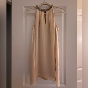 Ark & Co Cream Mini Dress with Embellished Neckline